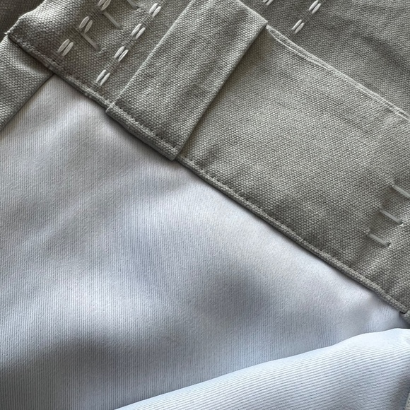 44x84 pottery barn kids grey with white pick-stitch detail curtain - Picture 4 of 8